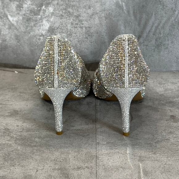 INC INTERNATIONAL CONCEPTS Women's Silver Rhinestone Zitah Pointed-Toe Pumps SZ6 - Picture 7 of 9